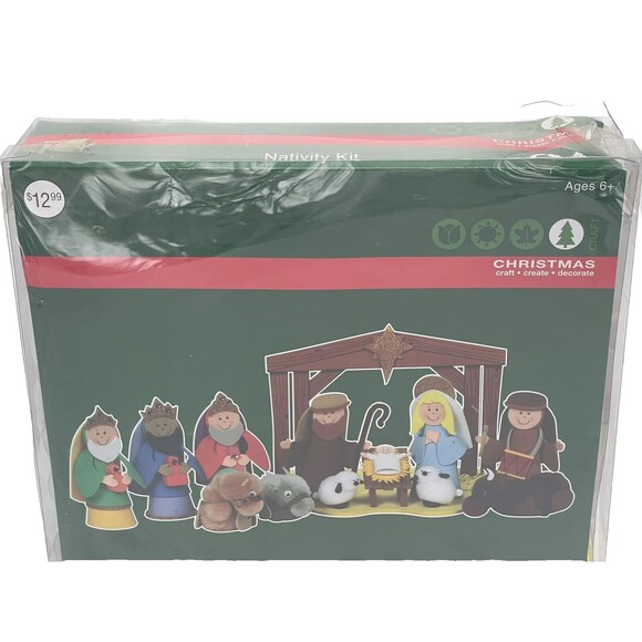 Nativity Scene Kit  Christmas Set 8.24 In X 7.25 In RARE - Picture 4 of 9